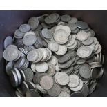 Large collection of mainly pre-decimal cupronickel coins incl. half crowns, two shilling, shilling