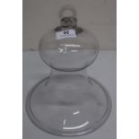 Clear glass hanging smoke bell (diameter 23.5cm, approx height 24cm)