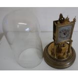 20th C German anniversary clock, Gustav Becker movement stamped 2164726, under glass dome (height