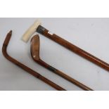 Victorian Malacca walking cane with hallmarked silver collar and bone handle, Victorian Sunday stick