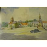 V. Gibson, Market Place Helmsley and The Shambles York, watercolour, both signed (26cm x 37cm)
