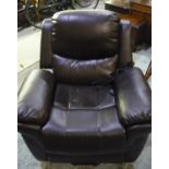 Black leather effect electric recliner lift up armchair