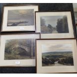 Four 1940's Judges hand tinted photographs of Whitby Harbour etc