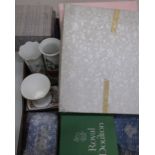 Collection of Ainsley Wedgwood blue jasper and other ceramics, Leonardo etc, some boxed, in one box