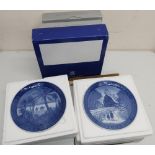 Five Royal Copenhagen Christmas plates, 1972 - 75 and 1985, boxed, in original packaging