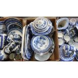 Extremely large collection of various Victorian and later blue & white ceramics, various makes and