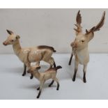 Three Beswick models of deer, Buck, Doe and Fawn (3)