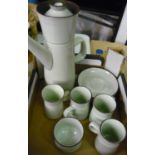 Denby ivory and brown coffee service for four