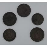 George lll one penny Tokens for Christopher Jennett Stockton 1818, Tavistock Devon Mines 1811,