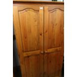 The Cabinet Workshop Warwick, pine two door wardrobe, bun feet, (185cm x 60cm)