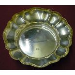 Modern silver hallmarked lobed circular dish (15cm)