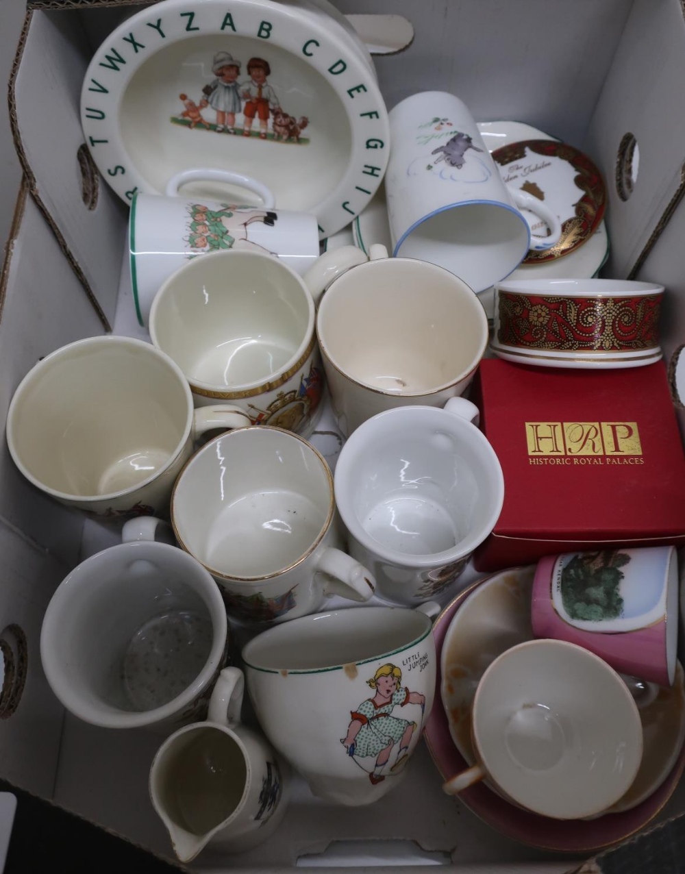 Foreign nursery type plate, Shelley Mabel Lucy Atwell mug, 1911 Coronation and later commemorative