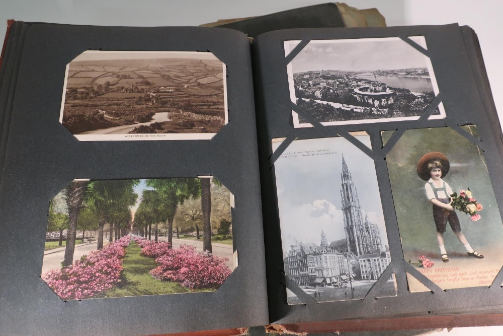 Two postcard albums containing an extremely large quantity of various assorted postcards, mostly - Image 4 of 9