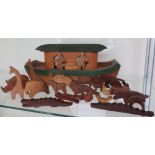 Wooden Noahs Ark by Woodpecker Toys (John Spence), animals are made from the following woods: