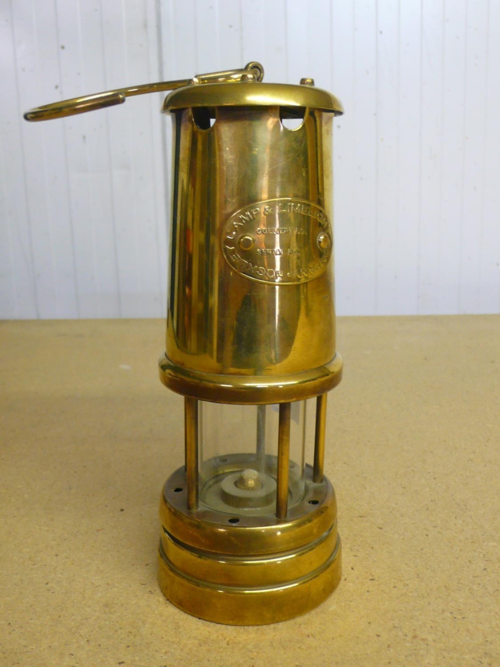 Hockley Lamp & Limelight Co. brass miner's lamp (21.5cm)