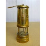 Hockley Lamp & Limelight Co. brass miner's lamp (21.5cm)