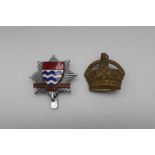 London Fire Brigade red, white and blue enamel cap badge by Marples & Beasley, Birmingham and a