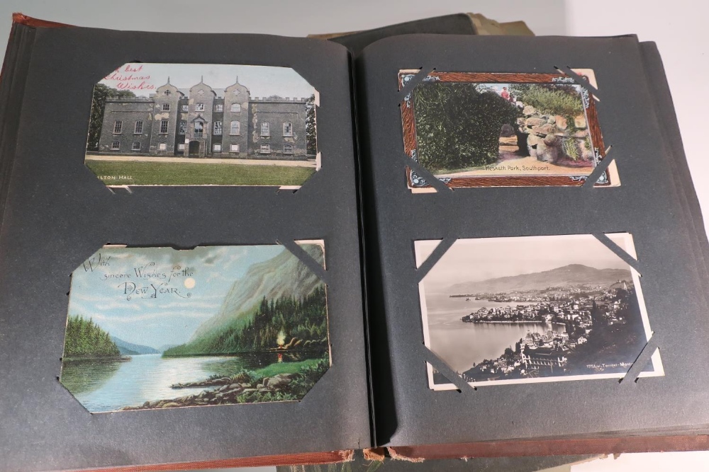 Two postcard albums containing an extremely large quantity of various assorted postcards, mostly - Image 2 of 9