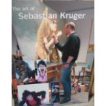 The Art of Sebastian Kruger colour poster, depicting the artist at work in his studio finishing a