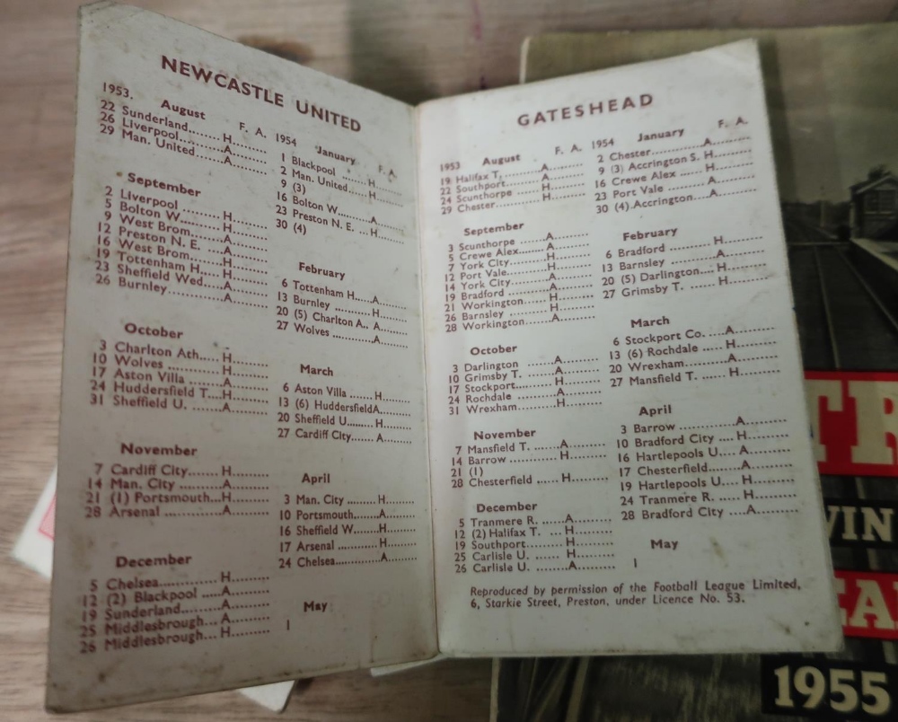 Trix Twin Railway Yearbook for 1955, Robert Deuchar Football Fixtures for Newcastle United, - Image 2 of 2