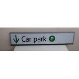 London Midland Railway enamel directional sign for Car Park (100cm x 21cm)