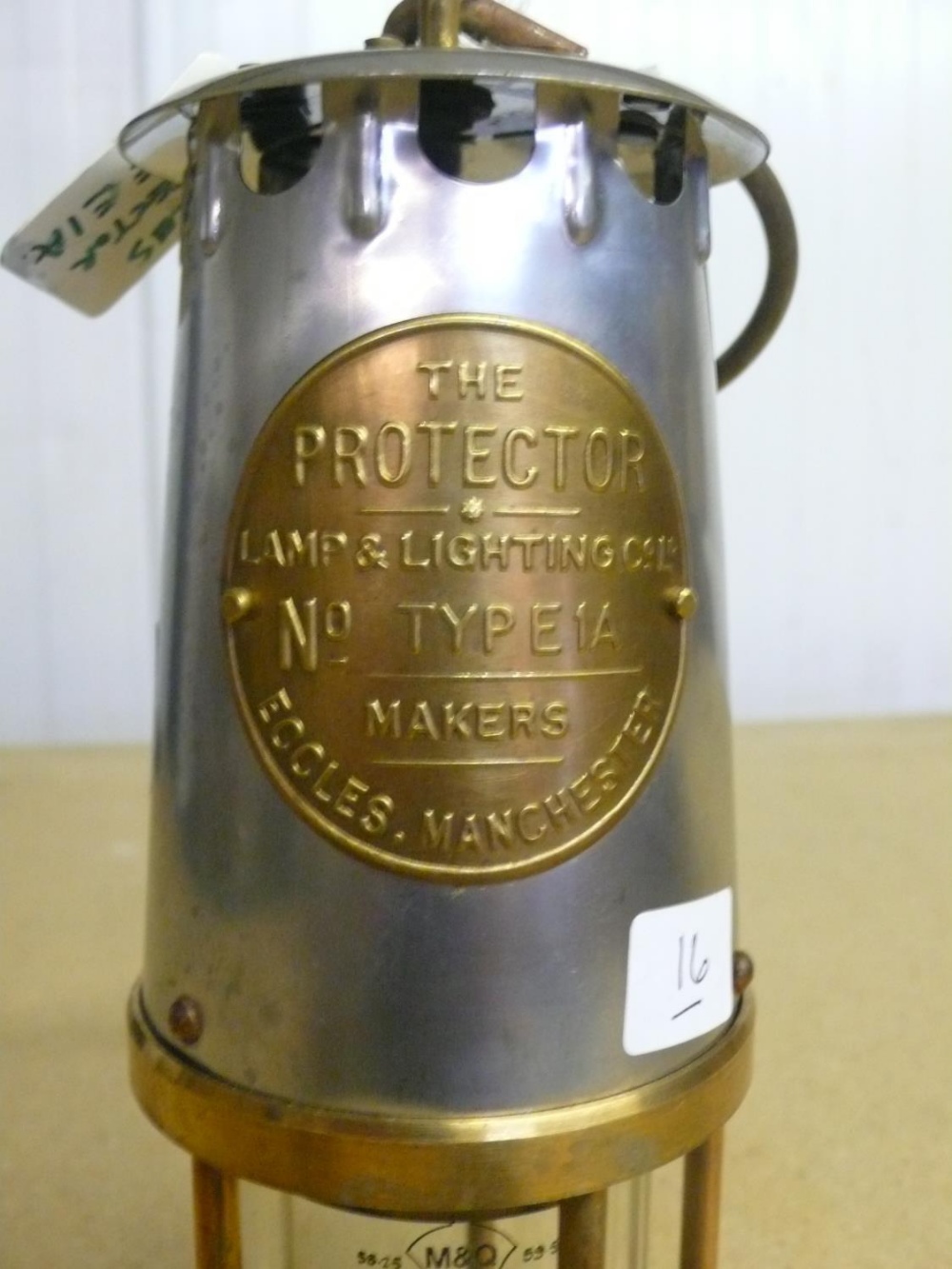 Protector Type 1A brass and steel miners lamp (22cm) - Image 2 of 2