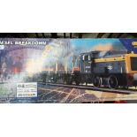 Boxed Hornby OO Diesel Breakdown boxed train set, including a class 06 diesel locomotive,