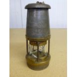 Wolf Type FS, brass and steel miners lamp, P.O. 1973 (20cm)
