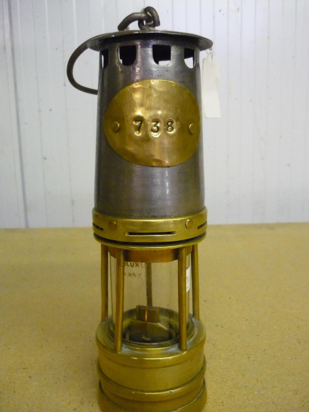 Brass and steel miners lamp possibly Hailwood & Ackroyd No. 738 (25cm)