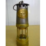 Brass and steel miners lamp possibly Hailwood & Ackroyd No. 738 (25cm)