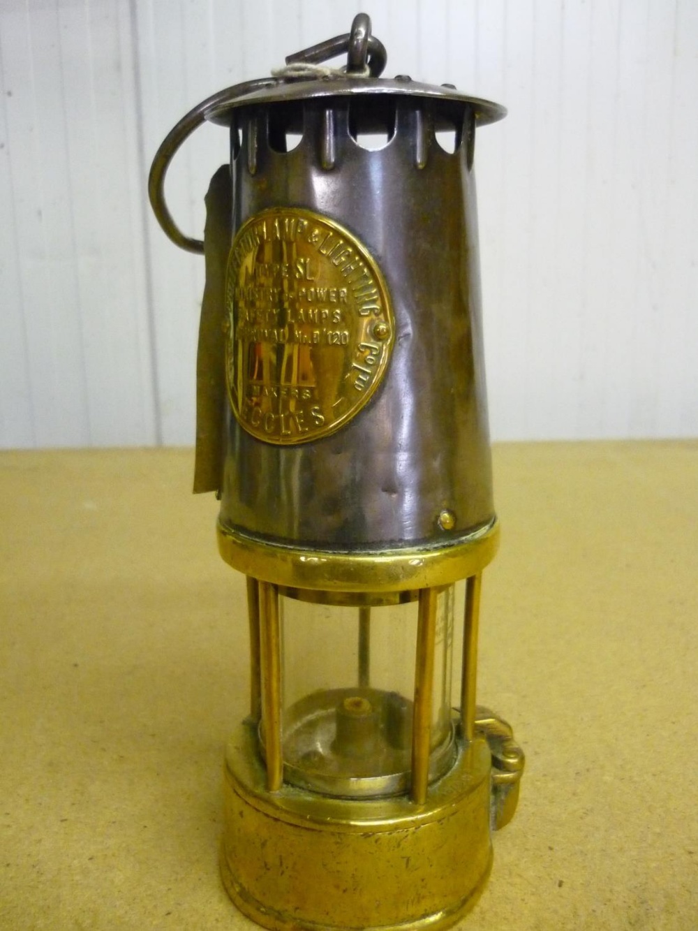 Protector Type SL brass and steel miners lamp (22cm)