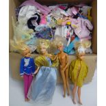 Box containing a quantity of Barbie & Sindy and other accessories, dolls etc