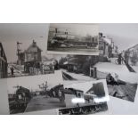 Collection of black & white railway photographs, the majority steam, including York and