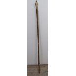 Walking stick with miniature miners top, inset with a farthing