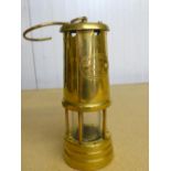 Hockley Lamp & Limelight Co. brass miner's lamp (21.5cm)