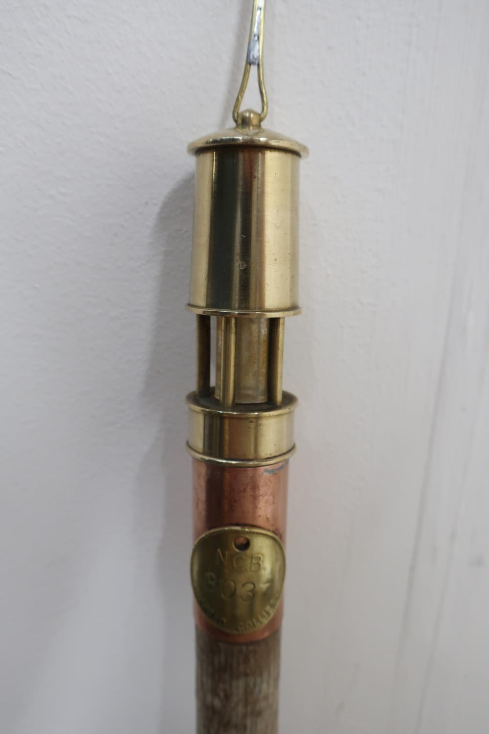 Walking stick with miniature miners lamp top, NCB3037 - Image 2 of 4