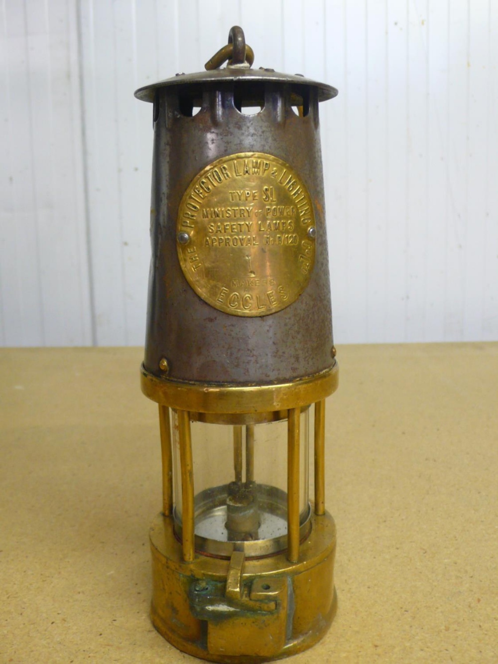 Protector Type SL brass and steel miners lamp No. 1 (22cm)