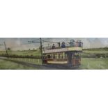 Framed Hamilton Ellis electric tram on the Burton Ashby light railways travel in 1915 railway