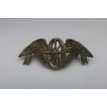 Eastern Counties Winged Wheel white metal cap badge