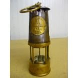 Protector Type SL brass and steel miners lamp No. 109 (22.5cm)
