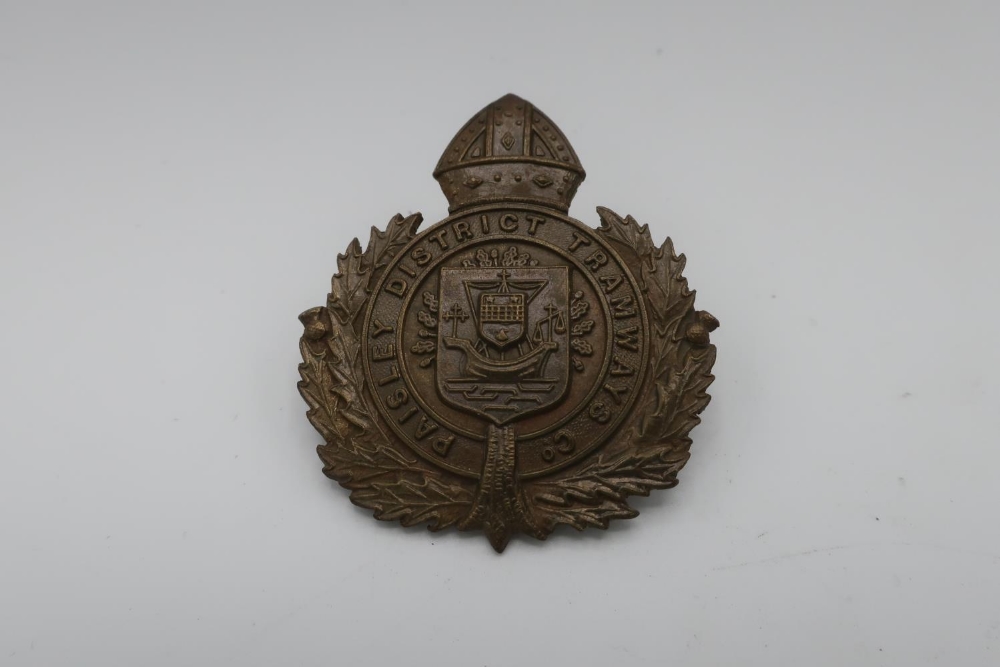 Paisley District Tramways Co. cap badge