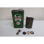 Castrol ST90 Gear Oil Quart tin, an Excelene Cycle Lubricating Oil tin, National Benzole Mixture