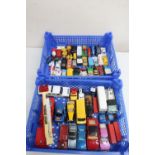 Collection of various scale unboxed die-cast model vehicles including Matchbox Superkings Simon