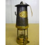 John Davis & Son (Derby) Davis-Kirby No. 2 brass and steel miners lamp Nos. 543 & 966 (24cm)