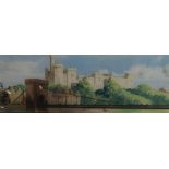 Railway carriage print from a watercolour by F Donald Blake - "The Castle, Inverness", framed (