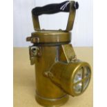 Ceag brass inspection lamp with wooden handle (22cm)