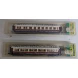 Two Minitrix N gauge railway carriages