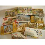 Quantity of Airfix 1/32 scale military series soldiers in boxes, similar ESCI figures, similar HO/OO