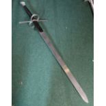 Extremely large aluminium reenactors style broad sword (overall length 154cm)
