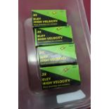 166 .22 Eley High Velocity short rim fire ammunition (4 boxes) (section 1 certificate required)